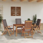 vidaXL Scaun pentru Grădină cu pernă 4 pcs Maro 57 x 71.5 x 104cm vidaXL Scaun pentru Grădină cu pernă 4 pcs Maro 57 x 71.5 x 104cm