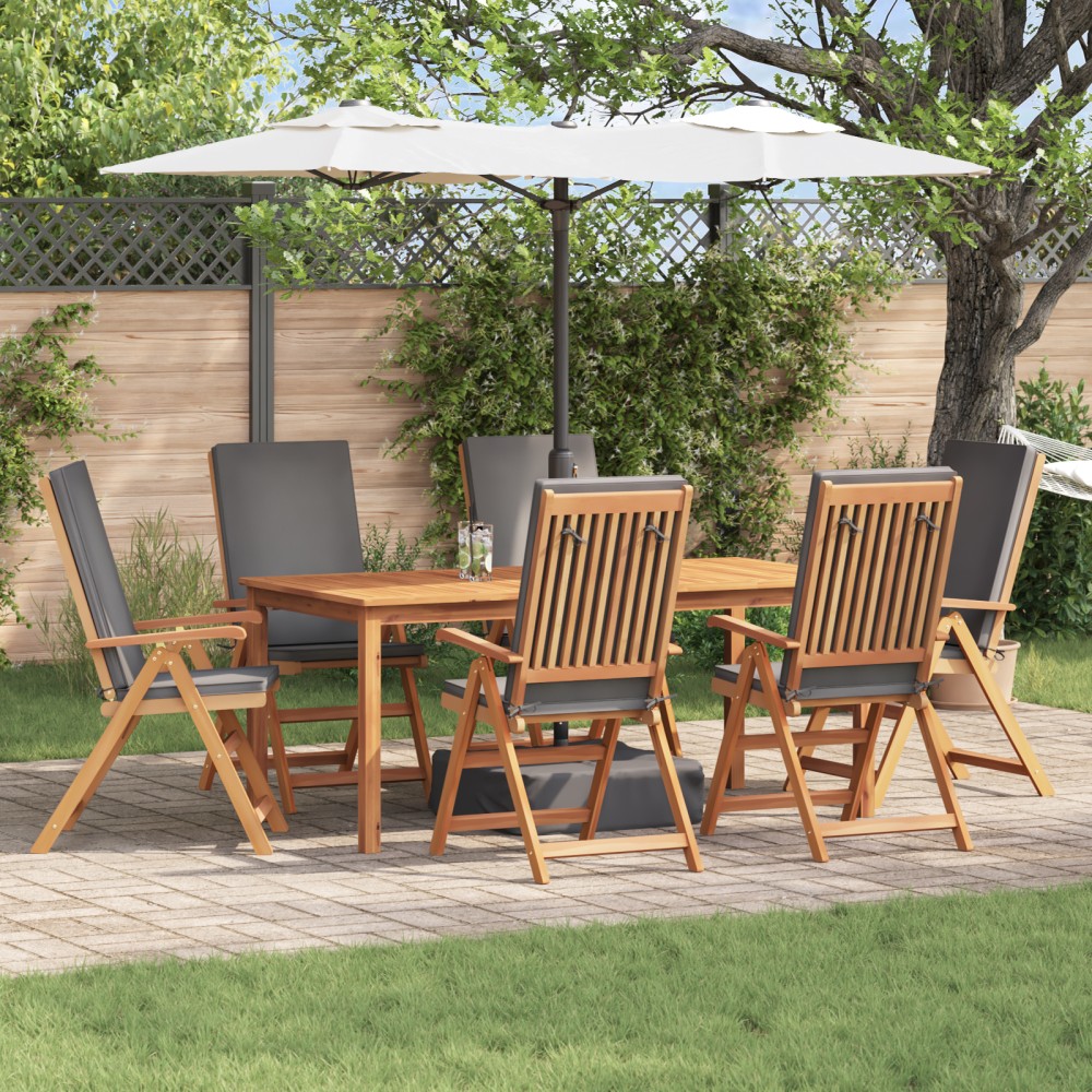 vidaXL Scaun pentru Grădină cu pernă 6 pcs Maro 57 x 71.5 x 104cm