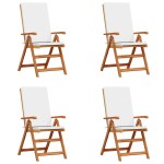 vidaXL Scaun pentru Grădină cu pernă 4 pcs Maro 57 x 71.5 x 104cm vidaXL Scaun pentru Grădină cu pernă 4 pcs Maro 57 x 71.5 x 104cm