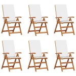 vidaXL Scaun pentru Grădină cu pernă 6 pcs Maro 57 x 71.5 x 104cm vidaXL Scaun pentru Grădină cu pernă 6 pcs Maro 57 x 71.5 x 104cm