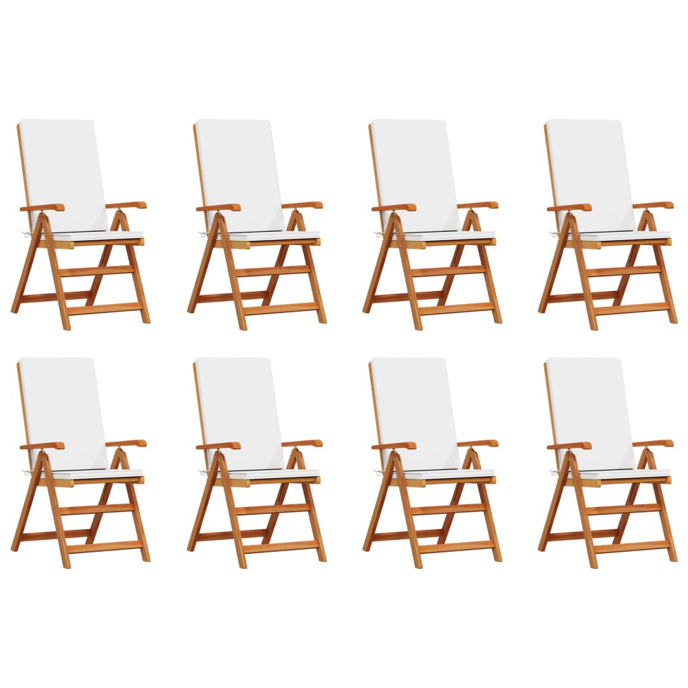vidaXL Scaun pentru Grădină cu pernă 8 pcs Maro 57 x 71.5 x 104cm