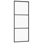 vidaXL Ușă glisantă cu set de feronerie neagră 76x205 cm Sticlă ESG vidaXL Ușă glisantă cu set de feronerie neagră 76x205 cm Sticlă ESG