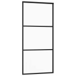 vidaXL Ușă glisantă cu set de feronerie neagră 90x205 cm Sticlă ESG vidaXL Ușă glisantă cu set de feronerie neagră 90x205 cm Sticlă ESG