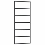 vidaXL Ușă glisantă cu set de feronerie neagră 76x205 cm Sticlă ESG vidaXL Ușă glisantă cu set de feronerie neagră 76x205 cm Sticlă ESG