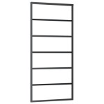 vidaXL Ușă glisantă cu set de feronerie neagră 90x205 cm Sticlă ESG