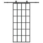 vidaXL Ușă glisantă cu set de feronerie neagră 90x205 cm Sticlă ESG