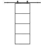 vidaXL Ușă glisantă cu set de feronerie neagră 76x205 cm Sticlă ESG vidaXL Ușă glisantă cu set de feronerie neagră 76x205 cm Sticlă ESG