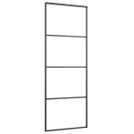 vidaXL Ușă glisantă cu set de feronerie neagră 76x205 cm Sticlă ESG vidaXL Ușă glisantă cu set de feronerie neagră 76x205 cm Sticlă ESG
