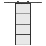 vidaXL Ușă glisantă cu set de feronerie neagră 76x205 cm Sticlă ESG vidaXL Ușă glisantă cu set de feronerie neagră 76x205 cm Sticlă ESG