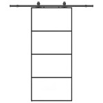vidaXL Ușă glisantă cu set de feronerie neagră 90x205 cm Sticlă ESG