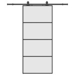 vidaXL Ușă glisantă cu set de feronerie neagră 90x205 cm Sticlă ESG vidaXL Ușă glisantă cu set de feronerie neagră 90x205 cm Sticlă ESG