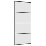 vidaXL Ușă glisantă cu set de feronerie neagră 90x205 cm Sticlă ESG vidaXL Ușă glisantă cu set de feronerie neagră 90x205 cm Sticlă ESG