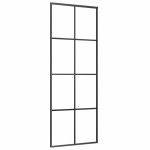 vidaXL Ușă glisantă cu set de feronerie neagră 76x205 cm Sticlă ESG vidaXL Ușă glisantă cu set de feronerie neagră 76x205 cm Sticlă ESG