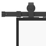 vidaXL Ușă glisantă cu set de feronerie neagră 76x205 cm Sticlă ESG vidaXL Ușă glisantă cu set de feronerie neagră 76x205 cm Sticlă ESG