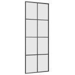 vidaXL Ușă glisantă cu set de feronerie neagră 76x205 cm Sticlă ESG vidaXL Ușă glisantă cu set de feronerie neagră 76x205 cm Sticlă ESG