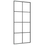 vidaXL Ușă glisantă cu set de feronerie neagră 90x205 cm Sticlă ESG