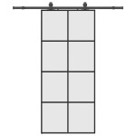 vidaXL Ușă glisantă cu set de feronerie neagră 90x205 cm Sticlă ESG