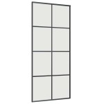 vidaXL Ușă glisantă cu set de feronerie neagră 90x205 cm Sticlă ESG