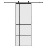 vidaXL Ușă glisantă cu set de feronerie neagră 76x205 cm Sticlă ESG vidaXL Ușă glisantă cu set de feronerie neagră 76x205 cm Sticlă ESG
