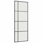 vidaXL Ușă glisantă cu set de feronerie neagră 76x205 cm Sticlă ESG vidaXL Ușă glisantă cu set de feronerie neagră 76x205 cm Sticlă ESG