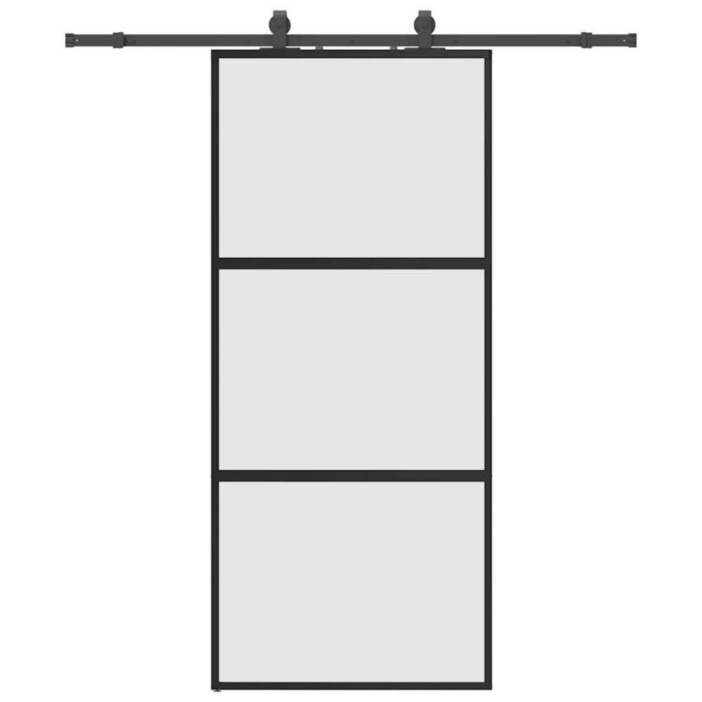 vidaXL Ușă glisantă cu set feronerie neagră 90x205cm sticlă securizată