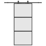 vidaXL Ușă glisantă cu set feronerie neagră 90x205cm sticlă securizată