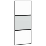 vidaXL Ușă glisantă cu set feronerie neagră 90x205cm sticlă securizată