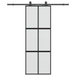 vidaXL Ușă glisantă cu set feronerie neagră 76x205cm sticlă securizată