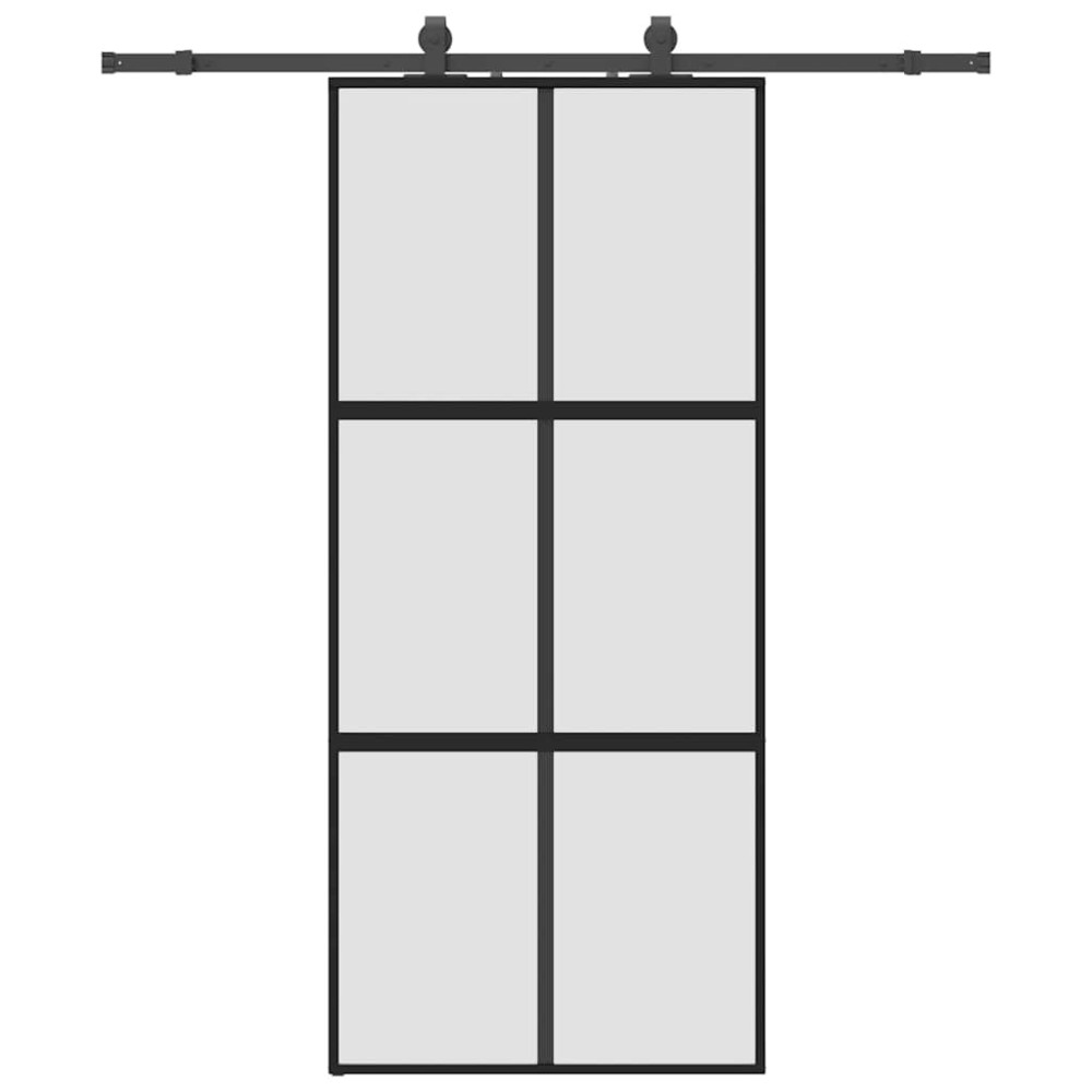 vidaXL Ușă glisantă cu set feronerie neagră 90x205cm sticlă securizată