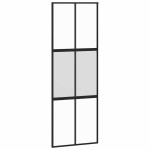 vidaXL Ușă glisantă cu set feronerie neagră 76x205cm sticlă securizată vidaXL Ușă glisantă cu set feronerie neagră 76x205cm sticlă securizată