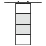 vidaXL Ușă glisantă cu set feronerie neagră 76x205cm sticlă securizată vidaXL Ușă glisantă cu set feronerie neagră 76x205cm sticlă securizată