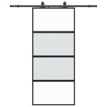 vidaXL Ușă glisantă cu set feronerie neagră 90x205cm sticlă securizată