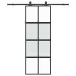 vidaXL Ușă glisantă cu set feronerie neagră 76x205cm sticlă securizată