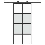 vidaXL Ușă glisantă cu set feronerie neagră 90x205cm sticlă securizată