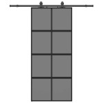 vidaXL Ușă glisantă cu set feronerie neagră 90x205cm sticlă securizată