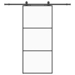 vidaXL Ușă glisantă cu set de feronerie neagră 90x205 cm Sticlă ESG