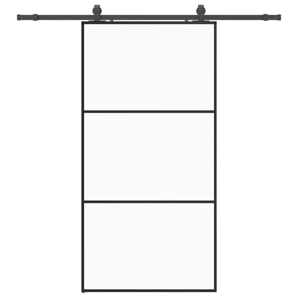 vidaXL Ușă glisantă cu set de feronerie neagră 102x205 cm Sticlă ESG