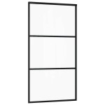 vidaXL Ușă glisantă cu set de feronerie neagră 102x205 cm Sticlă ESG vidaXL Ușă glisantă cu set de feronerie neagră 102x205 cm Sticlă ESG