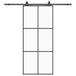 vidaXL Ușă glisantă cu set de feronerie neagră 90x205 cm Sticlă ESG