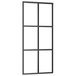 vidaXL Ușă glisantă cu set de feronerie neagră 90x205 cm Sticlă ESG