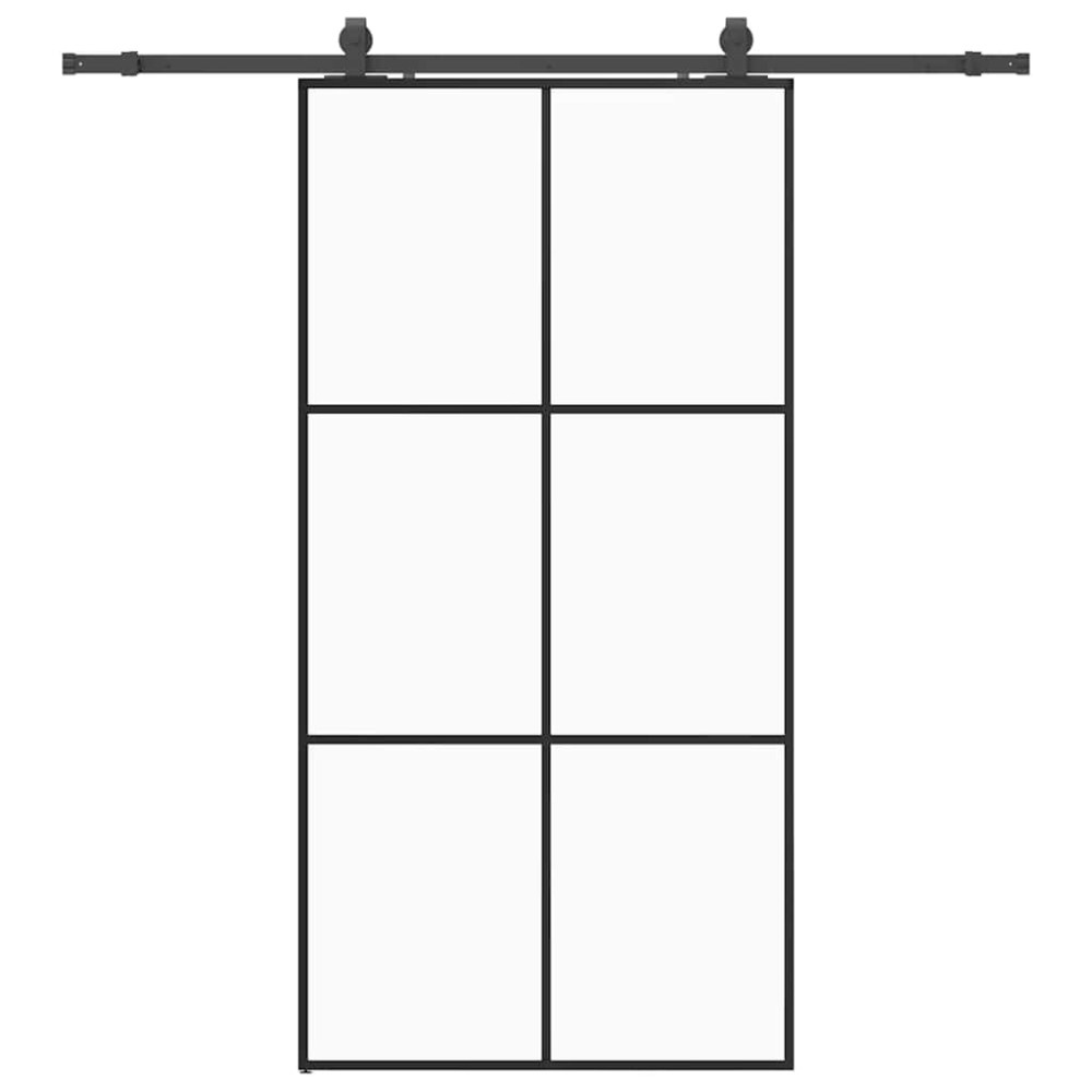 vidaXL Ușă glisantă cu set de feronerie neagră 102x205 cm Sticlă ESG