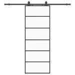vidaXL Ușă glisantă cu set de feronerie neagră 76x205 cm Sticlă ESG vidaXL Ușă glisantă cu set de feronerie neagră 76x205 cm Sticlă ESG