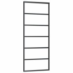 vidaXL Ușă glisantă cu set de feronerie neagră 76x205 cm Sticlă ESG vidaXL Ușă glisantă cu set de feronerie neagră 76x205 cm Sticlă ESG