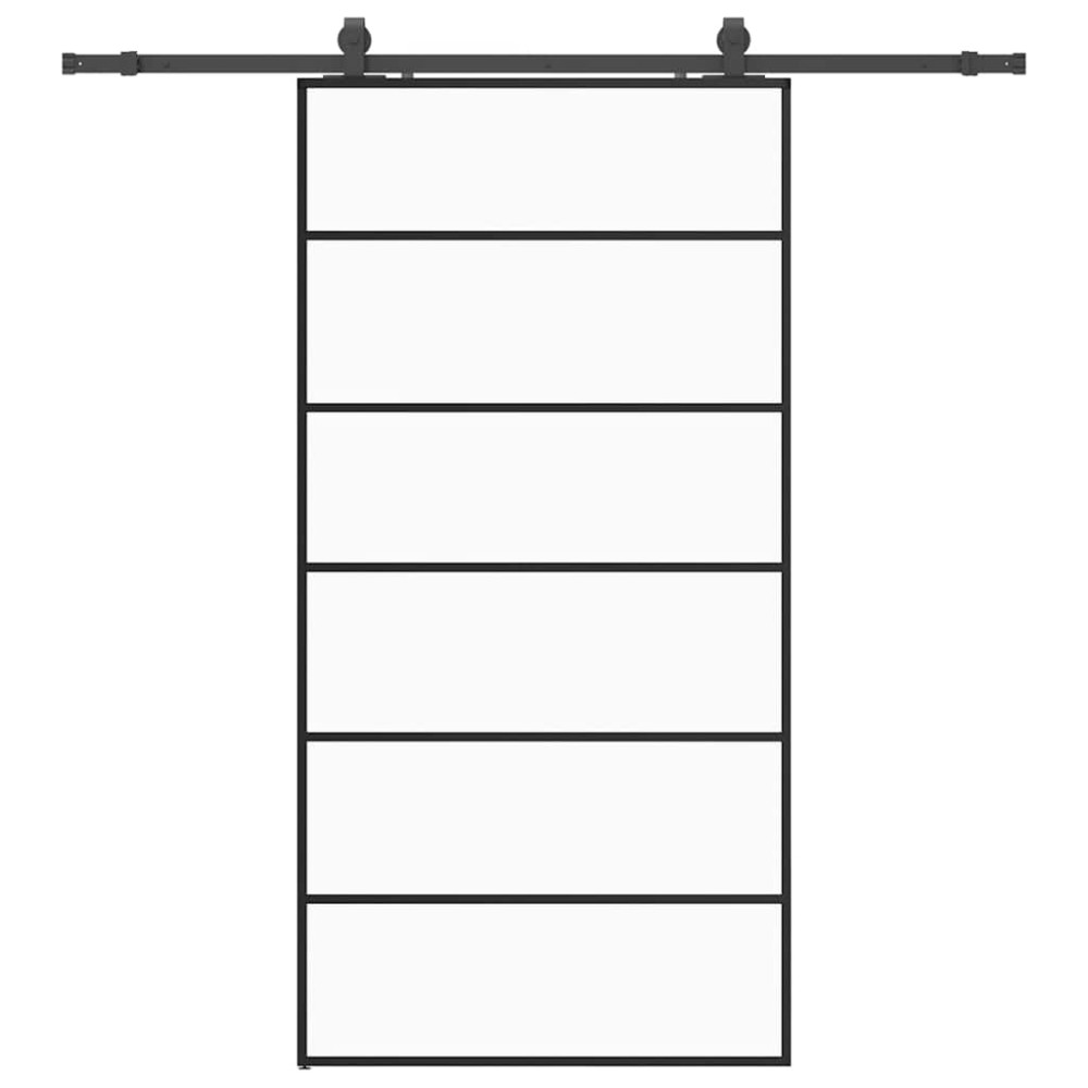 vidaXL Ușă glisantă cu set de feronerie neagră 102x205 cm Sticlă ESG