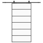 vidaXL Ușă glisantă cu set de feronerie neagră 102x205 cm Sticlă ESG vidaXL Ușă glisantă cu set de feronerie neagră 102x205 cm Sticlă ESG