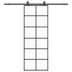 vidaXL Ușă glisantă cu set de feronerie neagră 76x205 cm Sticlă ESG vidaXL Ușă glisantă cu set de feronerie neagră 76x205 cm Sticlă ESG