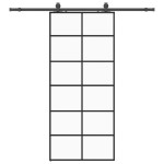 vidaXL Ușă glisantă cu set de feronerie neagră 90x205 cm Sticlă ESG