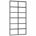 vidaXL Ușă glisantă cu set de feronerie neagră 102x205 cm Sticlă ESG vidaXL Ușă glisantă cu set de feronerie neagră 102x205 cm Sticlă ESG