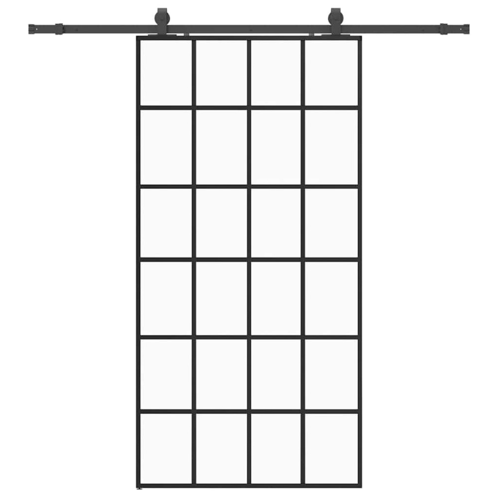 vidaXL Ușă glisantă cu set de feronerie neagră 102x205 cm Sticlă ESG