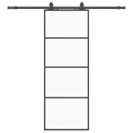 vidaXL Ușă glisantă cu set de feronerie neagră 76x205 cm Sticlă ESG vidaXL Ușă glisantă cu set de feronerie neagră 76x205 cm Sticlă ESG
